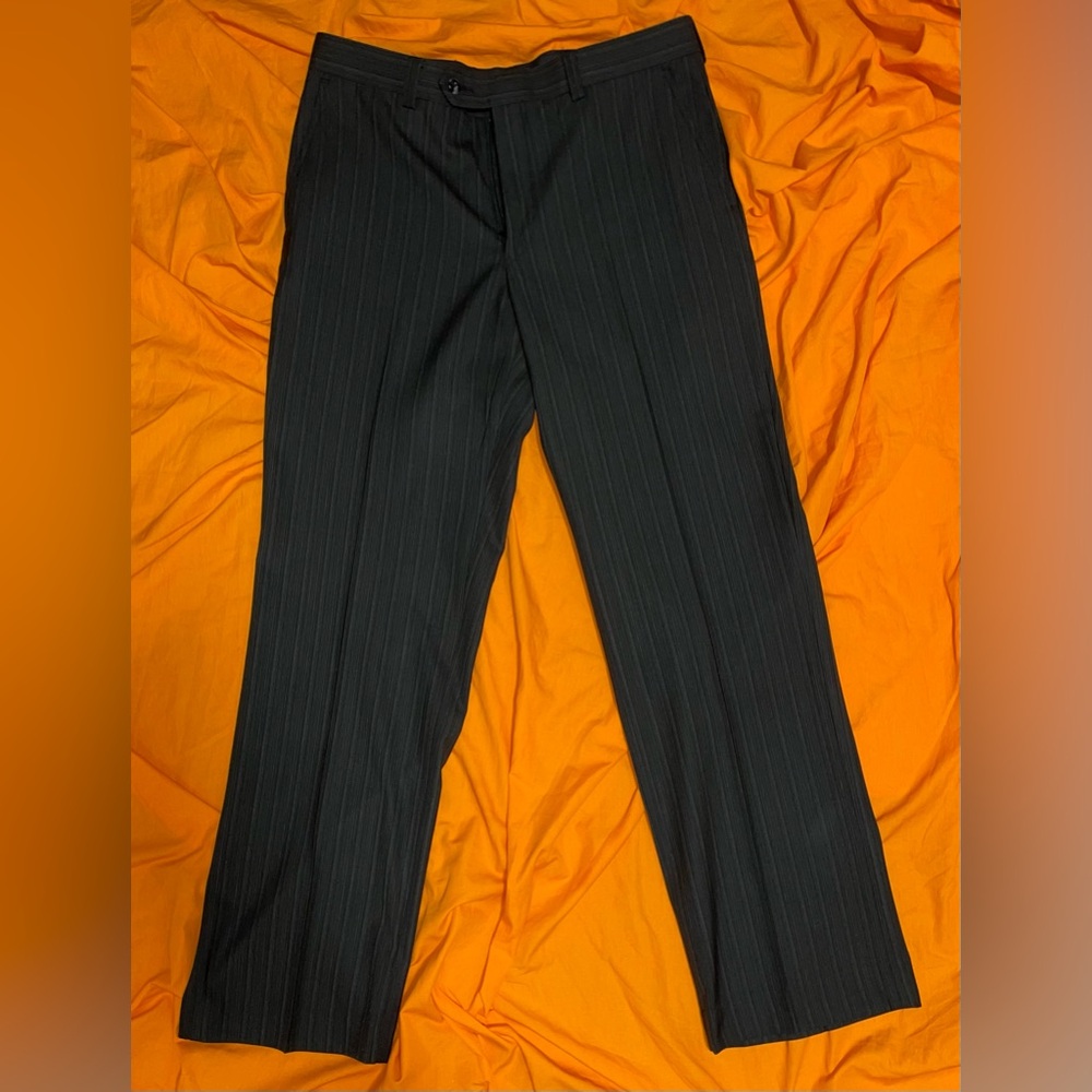 Bill Blass Dress Pants - black pinstripe 34